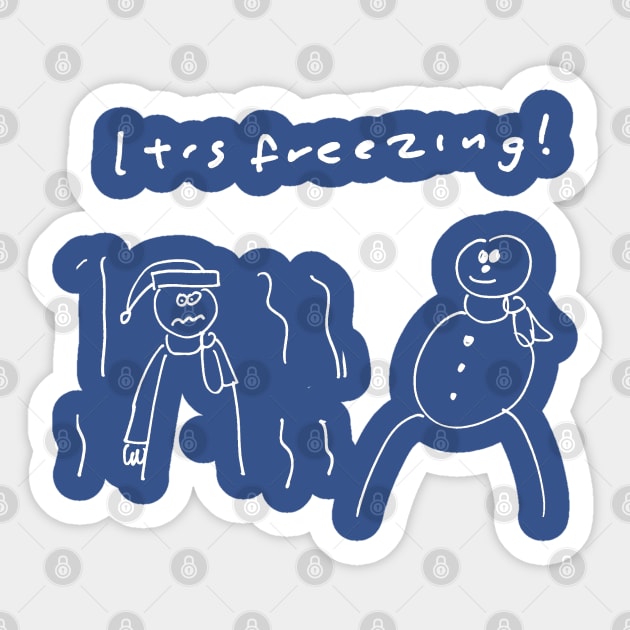 It's Freezing White Sticker by 6630 Productions